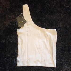 *NWT YoungLA white ribbed tank top Size medium #summer